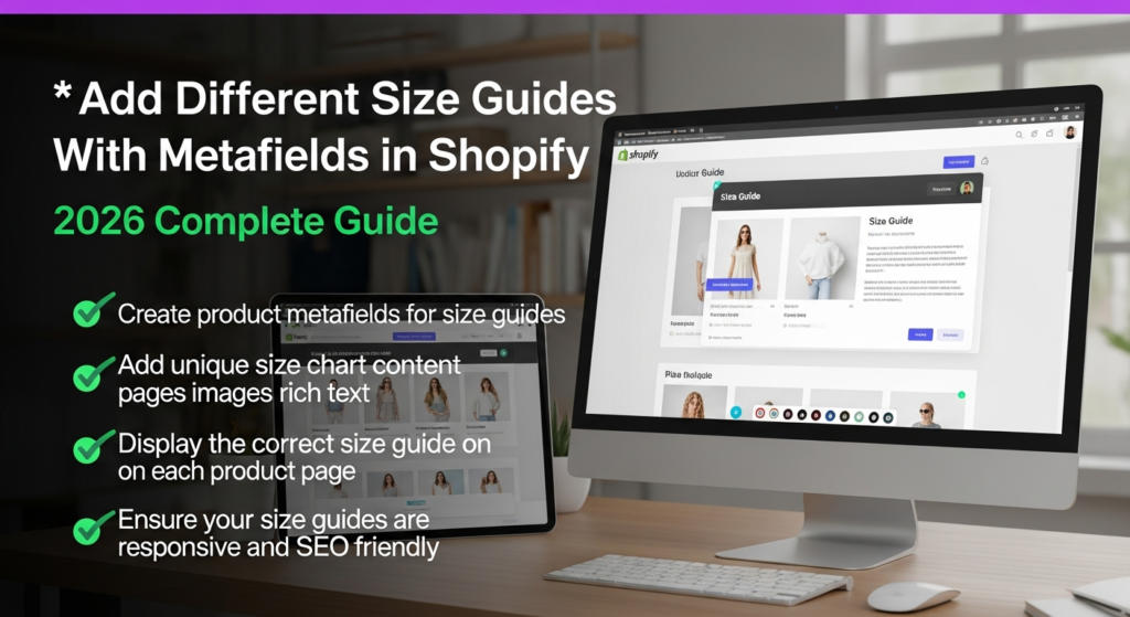 how to add different size guides with metafields in shopify